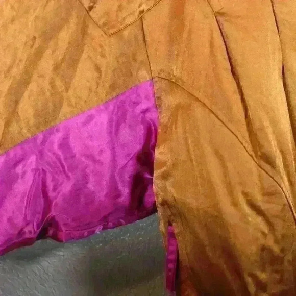 VINTAGE 80s Gerry Ski Snow Coat Metallic Copper Purple Space Age Women Large - Picture 10 of 16
